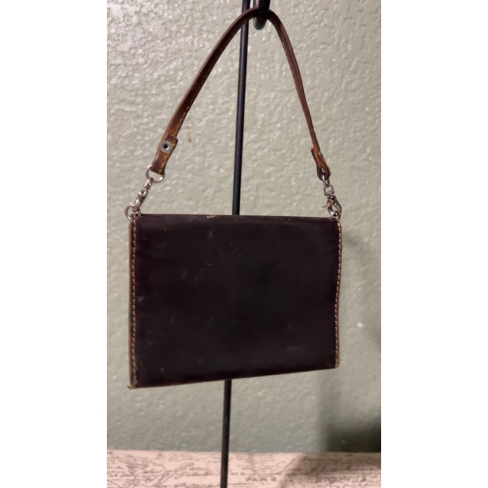 Vintage Born Brown Tan Leather Clutch Wristlet One Size - Picture 3 of 5